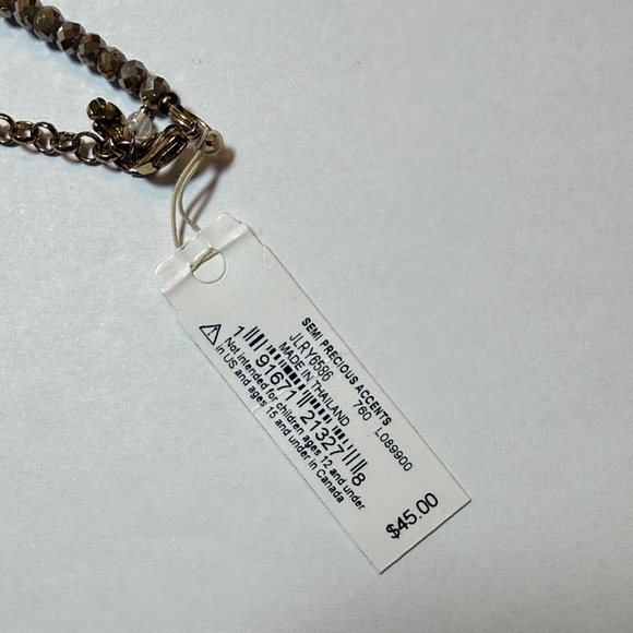 LUCKY BRAND Gray/Black Feather & Czech Crystal Lariat Necklace - Picture 7 of 7